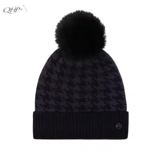 Bonnet pompon Fayen noir QHP Sellerie Equinoxe Shop Fuveau