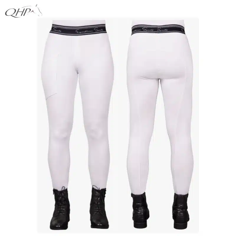 Legging d'équitation Eden Blanc Competition full grip QHP