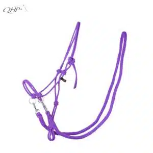 Licol corde avec rênes violet QHP Sellerie Equinoxe Shop Fuveau