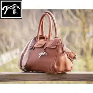 Maroquinerie Sac à main Maelys Petit Modèle Cuir Cognac Pénélope Collection by SELLERIE EQUINOXE SHOP FUVEAU