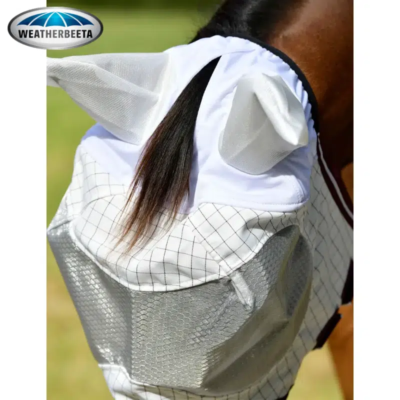 Masque anti-mouches Hybrid Seasons blanc Weatherbeeta sellerie equinoxe-shop Fuveau