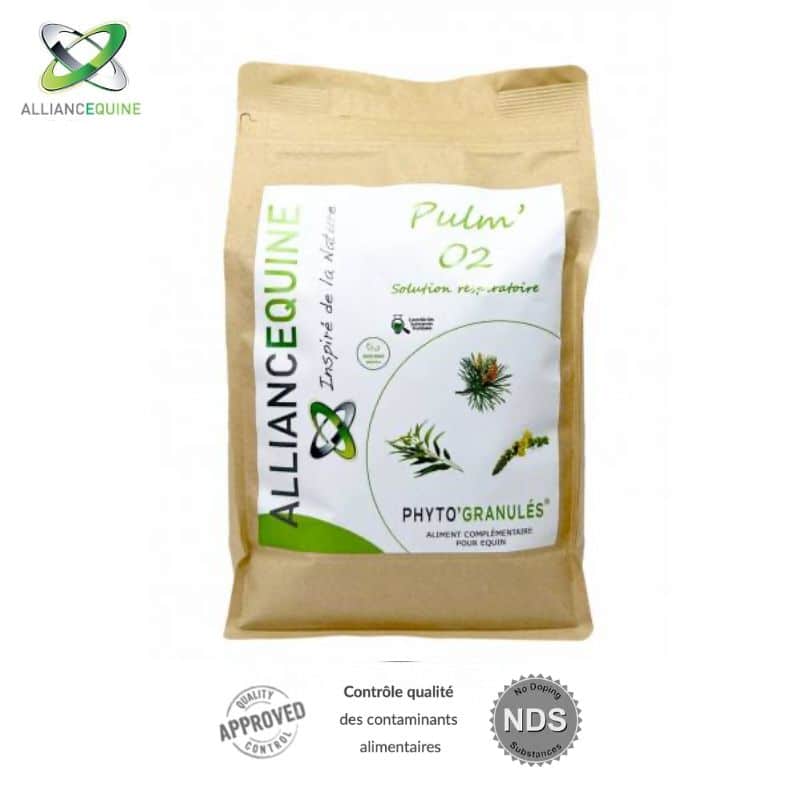 PULM'O2 PHYTO GRANULES CONFORT DES VOIES RESPIRATOIRES ALLIANCE EQUINE by Sellerie Equinoxe-Shop