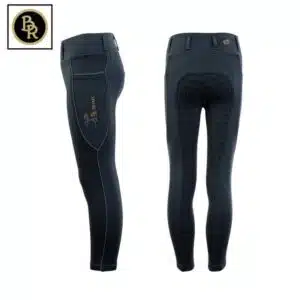 Pantalon d'équitation BR Mini Horse Full Grip Junior marine Sellerie Equinoxe Shop Fuveau