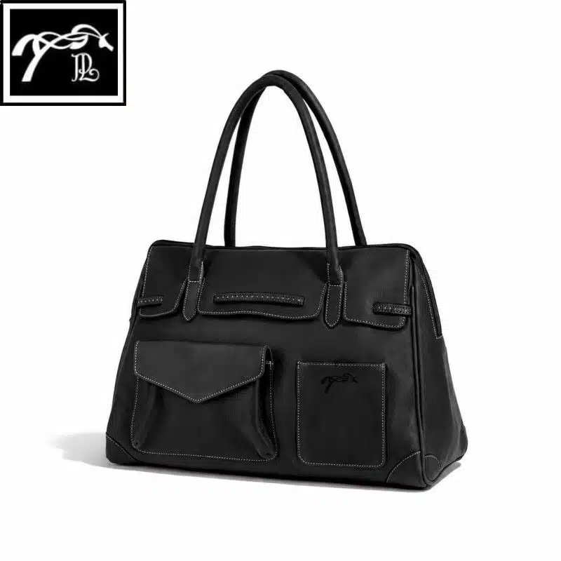 Sac à Main Pénélope Maëlys noir en cuir pleine fleur