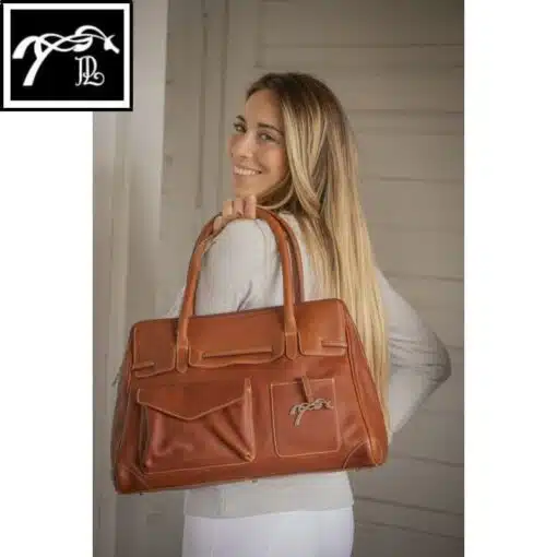 Sac à main Maelys Grand Modèle Cuir Cognac Pénélope Collection by SELLERIE EQUINOXE SHOP FUVEAU