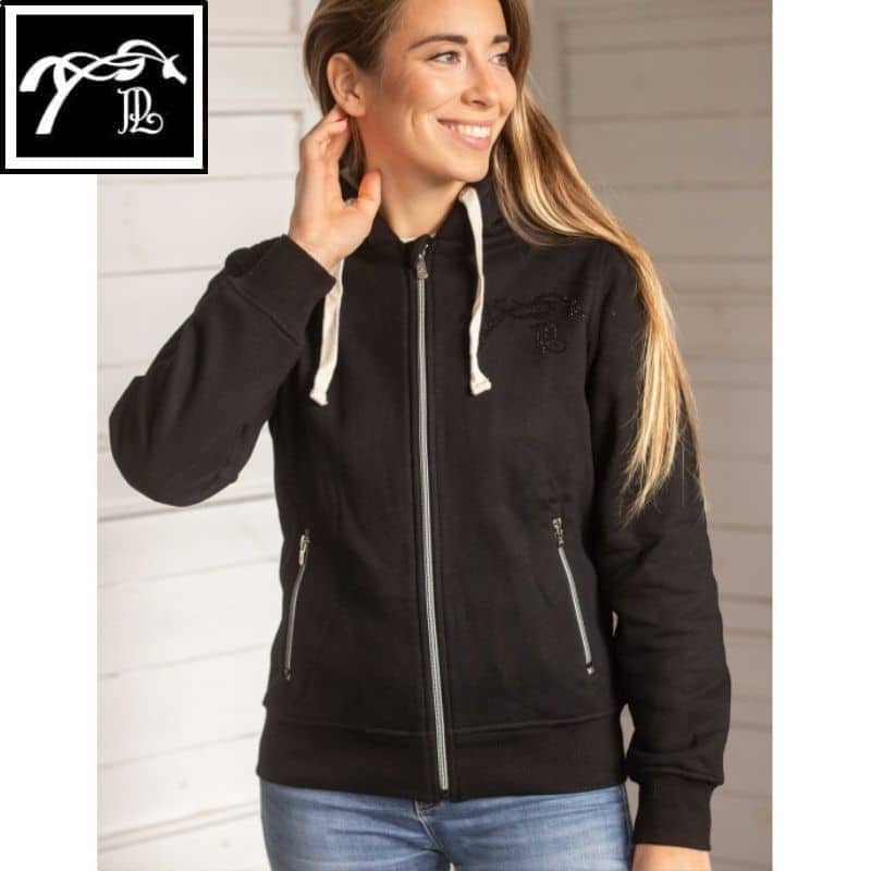 Sweat zippé noir Tressy Pénélope Store 963337 Sellerie Equinoxe Shop Fuveau