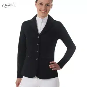 Veste de concours Juliet noir pailletée QHP Sellerie Equinoxe Shop Fuveau