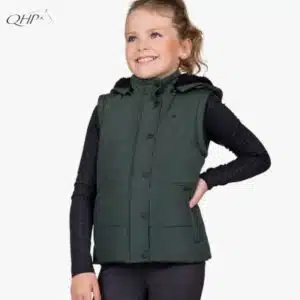 Veste d'hiver Rayah 2 en 1 vert forêt Junior QHP Sellerie Equinoxe Shop Fuveau