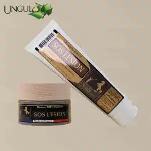 SOS Lésion Ungula Naturalis – Tube 100 ml et pot 50 ml Tube de 100 ml et pot de 50 ml du baume SOS Lésion Ungula Naturalis pour cheval