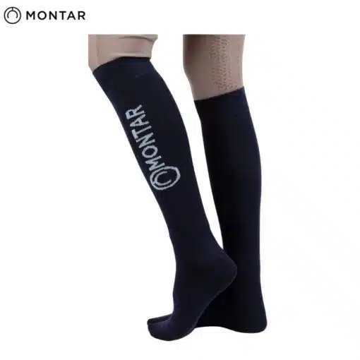 Chaussettes bambou marine avec logo MONTAR BY SELLERIE EQUINOXE SHOP FUVEAU