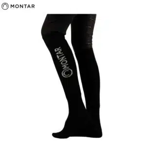 Chaussettes d'équitation bambou noir avec logo MONTAR BY SELLERIE EQUINOXE SHOP FUVEAU