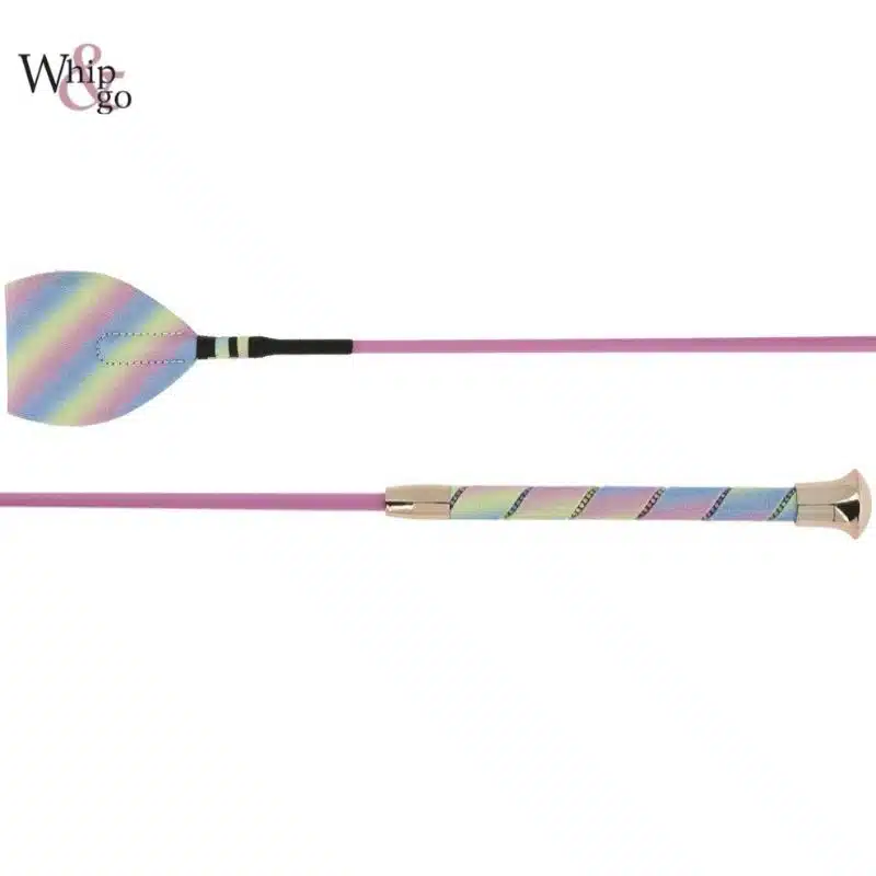 Cravache Whip and Go STRASSY ROSE ARC EN CIEL Sellerie Equinoxe Shop Fuveau