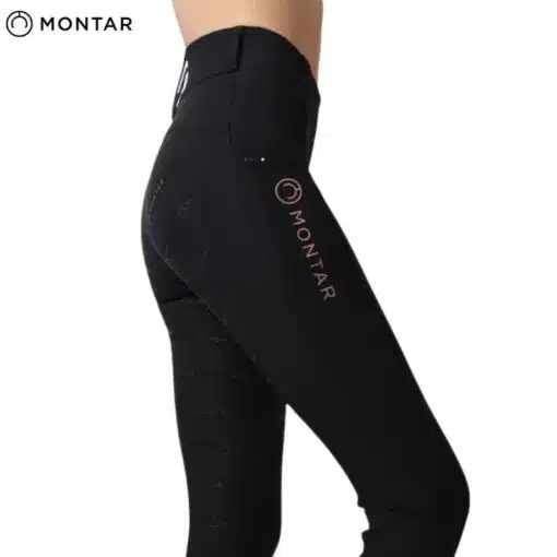 Legging d'équitation noir rose gold junior MONTAR BY SELLERIE EQUINOXE SHOP FUVEAU