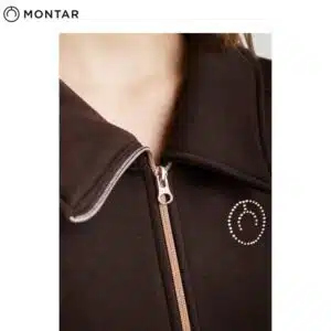 MONAJA ROSEGOLD FULL ZIP WITH CRYSTALS LOGO BROWN MONTAR by Sellerie Equinoxe