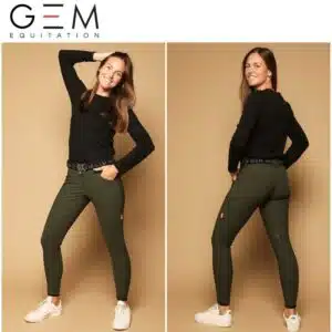 Pantalon d'équitation John GEM Vert Winter Sellerie Equinoxe Shop Fuveau