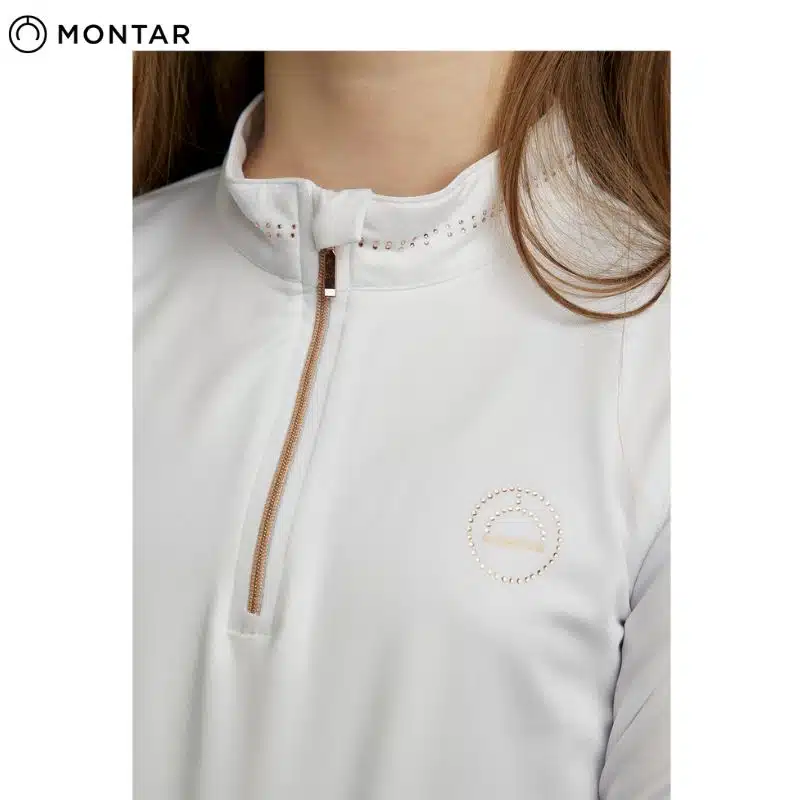 Polo de concours enfants blanc rose gold MONTAR BY SELLERIE EQUINOXE SHOP FUVEAU Polo de concours enfants blanc rose gold MONTAR BY SELLERIE EQUINOXE SHOP FUVEAU