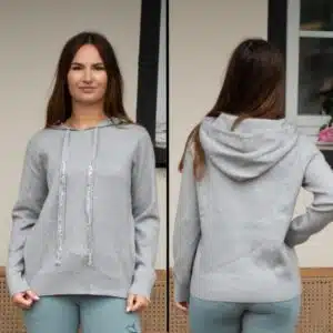 Pull Sweat à capuche Mandy gris Ju et Pa by Sellerie Equinoxe Shop Fuveau