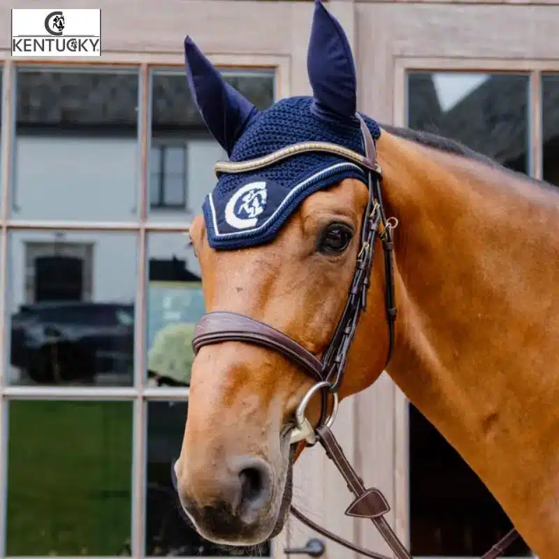 Bonnet Fly Veil Wellington 3D Logo Rope marine Kentucky Horsewear Sellerie Equinoxe