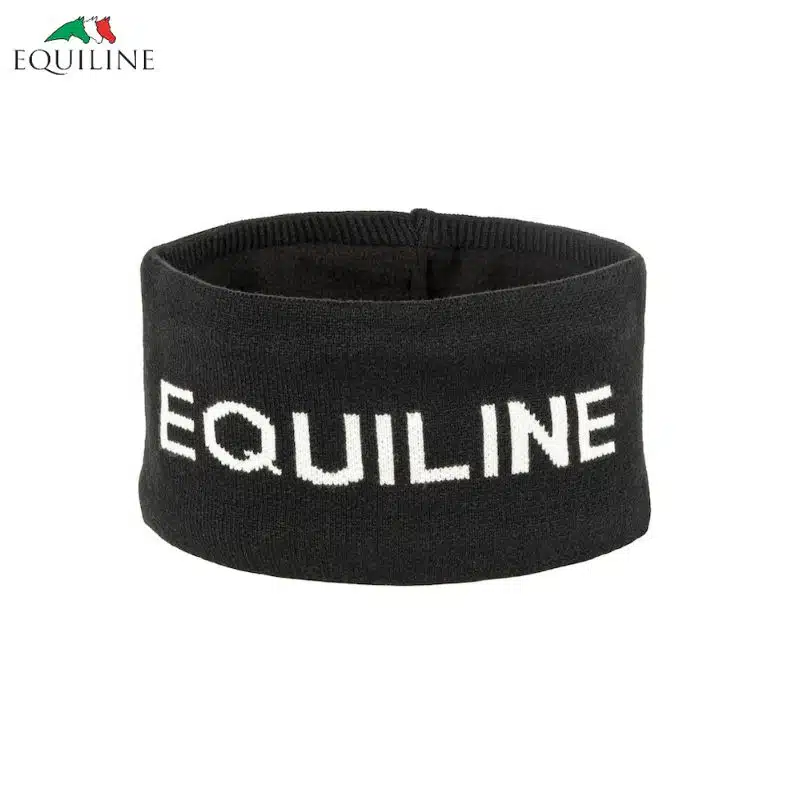 Bandeau d'oreilles carsec noir et blanc Equiline AH24 Sellerie Equinoxe Shop Fuveau