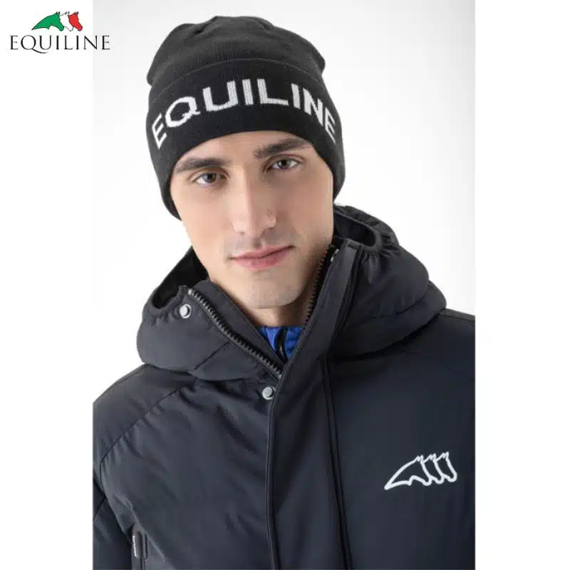 Bonnet carsec noir et blanc Equiline hiver 24 Sellerie Equinoxe Shop Fuveau