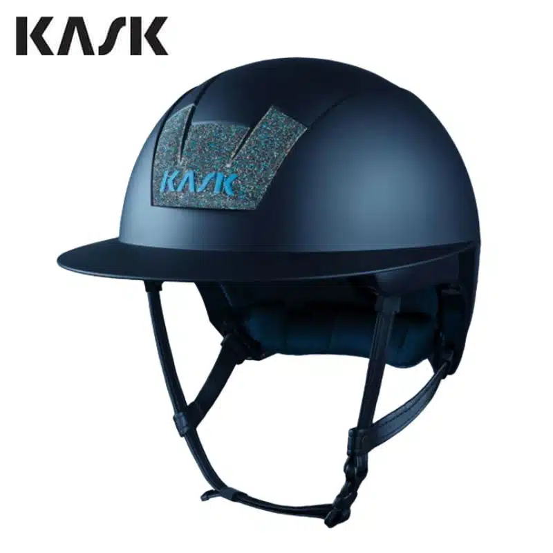 Casque d'équitation Kooki Lady Crystals Carpet marine Matt avec Swarovski KASK Sellerie Equinoxe Shop