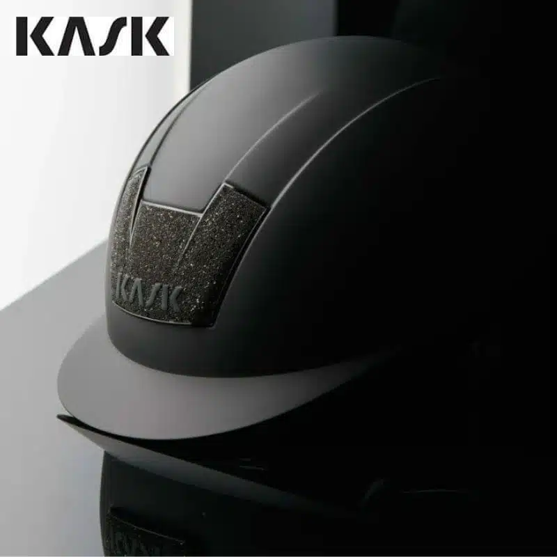 Casque d'équitation Kooki Lady Crystals Carpet noire Matt avec Swarovski KASK Sellerie Equinoxe Shop