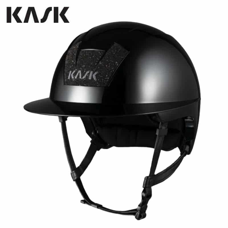 Casque d'équitation Kooki Lady Crystals Carpet noire shine avec Swarovski KASK Sellerie Equinoxe Shop