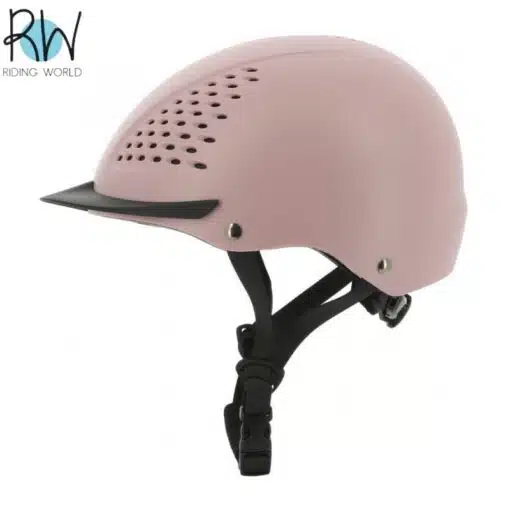 Casque d'équitation Windy rose pâle côté RIDING WORLD Sellerie Equinoxe