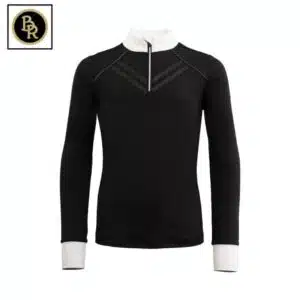Polo de concours avec manches longues noir BR Brindisi enfants Sellerie Equinoxe Shop