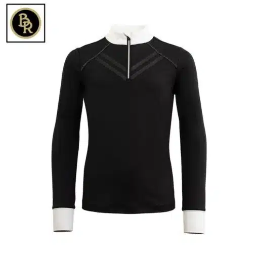 Polo de concours avec manches longues noir BR Brindisi enfants Sellerie Equinoxe Shop