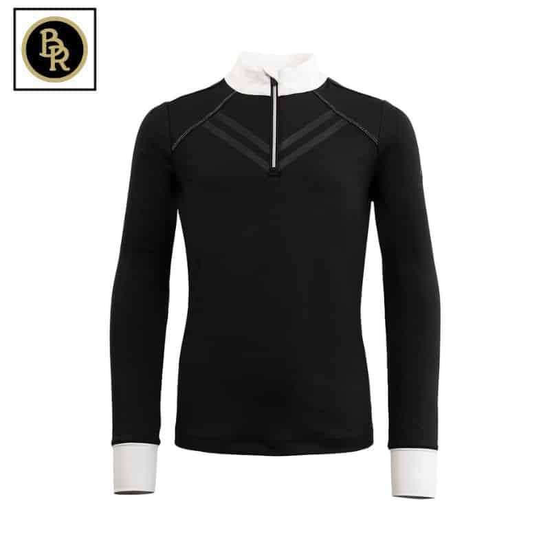 Polo de concours avec manches longues noir BR Brindisi enfants Sellerie Equinoxe Shop