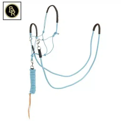 Ensemble licol éthologique avec corde et rênes BR turquoise Sellerie Equinoxe Shop Fuveau