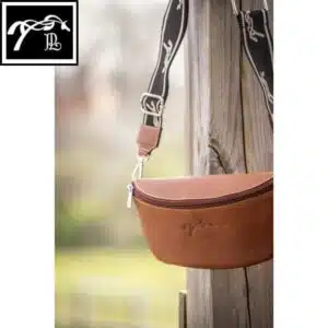 Sac banane à bandoulière Smile Cognac Pénélope Sellerie Equinoxe Shop Fuveau