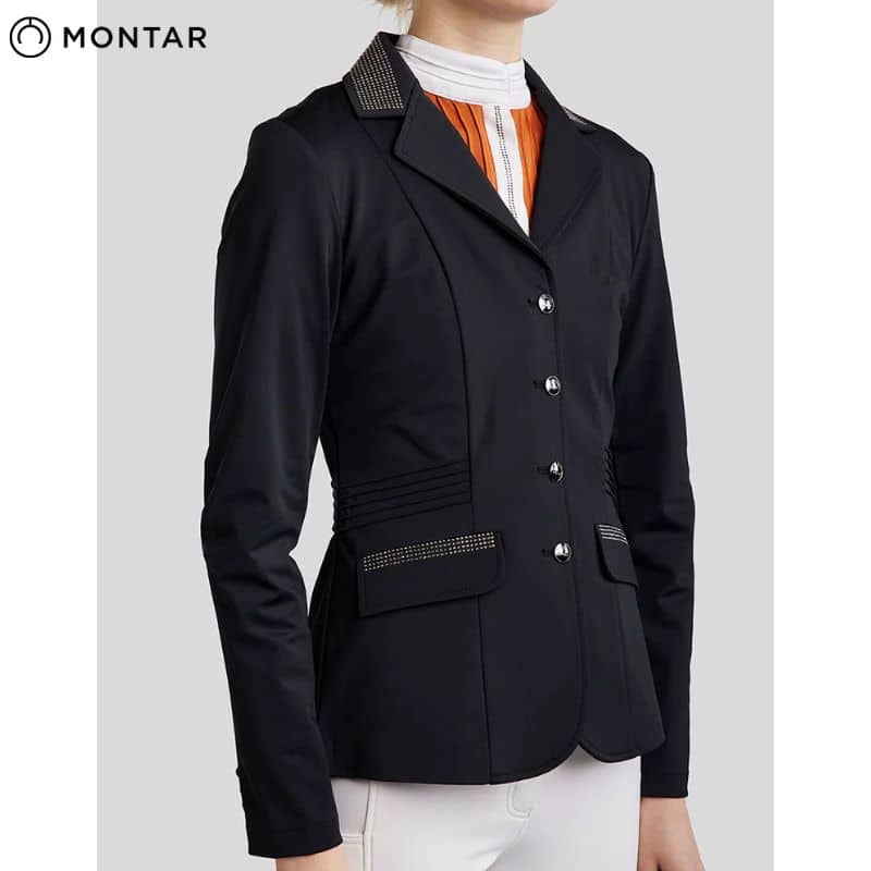 Veste de concours MoKately noir avec strass MONTAR Sellerie Equinoxe Shop Fuveau