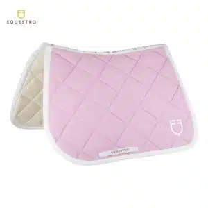 tapis d'équitation EQUESTRO QUILTED TECHNICAL FABRIC JUMPING SADDLE PAD rose White Line Sellerie Equinoxe Shop