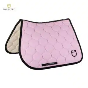 tapis d'équitation EQUESTRO QUILTED TECHNICAL FABRIC JUMPING SADDLE PAD rose Sellerie Equinoxe Shop