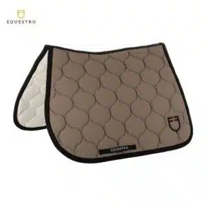 tapis d'équitation EQUESTRO QUILTED TECHNICAL FABRIC JUMPING SADDLE PAD taupe Sellerie Equinoxe Shop