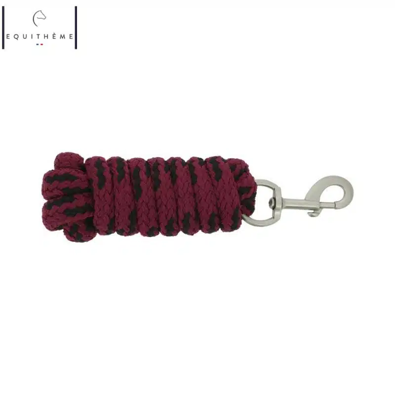 Longe de licol EQUITHÈME Jacquard bordeaux Sellerie Equinoxe Shop Fuveau