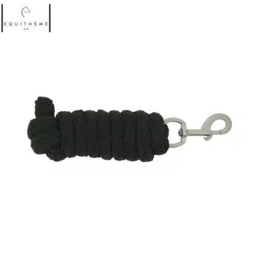 Longe de licol EQUITHÈME Jacquard noir Sellerie Equinoxe Shop Fuveau