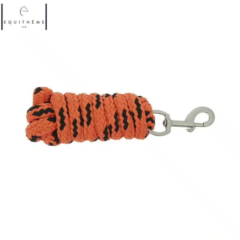 Longe de licol EQUITHÈME Jacquard orange Sellerie Equinoxe Shop Fuveau