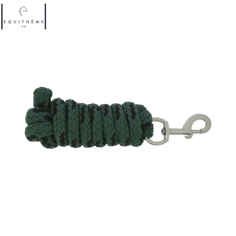 Longe de licol EQUITHÈME Jacquard vert forêt Sellerie Equinoxe Shop Fuveau