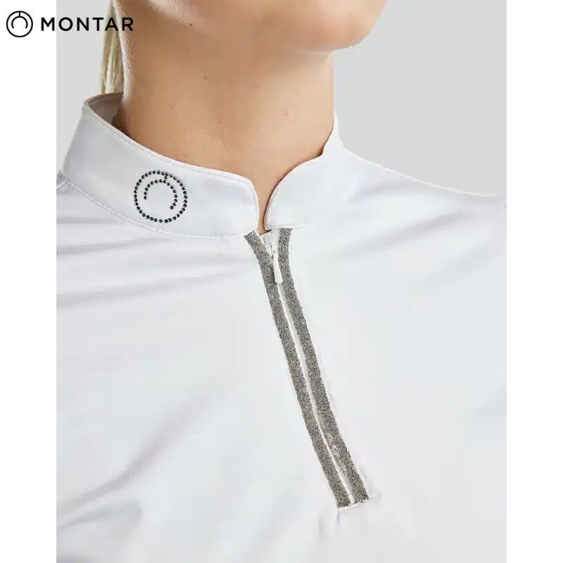 Polo de concours MOGLORIA CAVIAR TAPE COMPETITION SHIRT WHITE blanc Montar Sellerie Equinoxe Shop