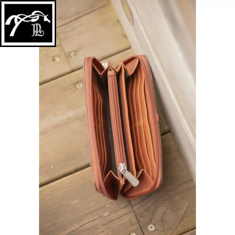 Porte-feuille Vittoria rectangulaire cognac Pénélope Store Sellerie Equinoxe Shop Fuveau