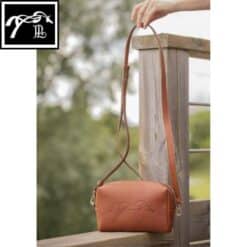 Sac à main bandoulière LALY GOLD cognac Pénélope Store Sellerie Equinoxe Shop Fuveau