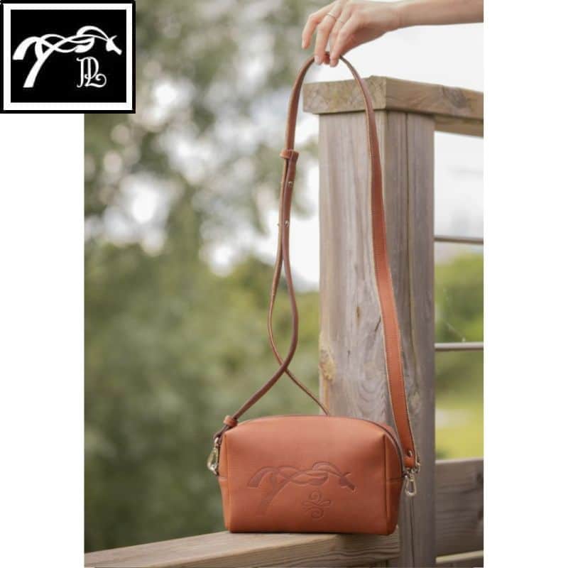 Sac à main bandoulière LALY GOLD cognac Pénélope Store Sellerie Equinoxe Shop Fuveau