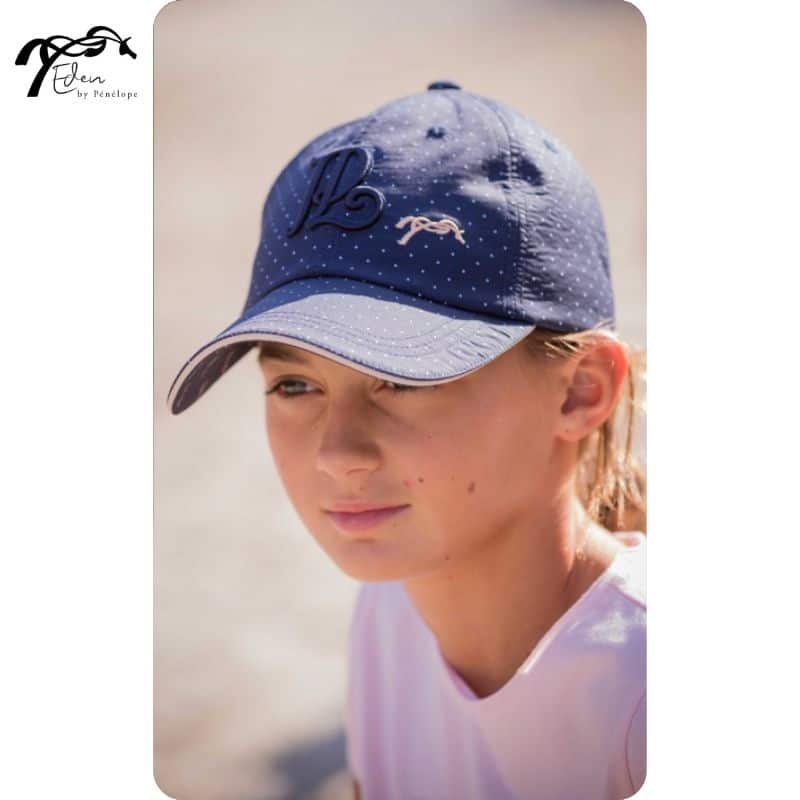 Casquette équitation enfant Eden by Pénélope Okapi marine
