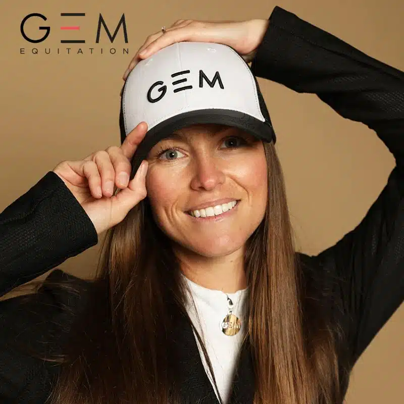 Casquette mesh Ninja Noir blanc GEM EQUITATION sellerie équinoxe shop fuveau