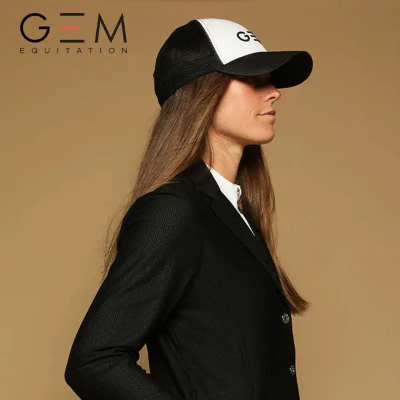 Casquette mesh Ninja noir GEM EQUITATION sellerie équinoxe shop fuveau