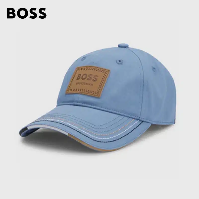 Casquette patch cuir Vintage Blue Riviera Hugo Boss Equestrian by Sellerie Equinoxe Shop Fuveau