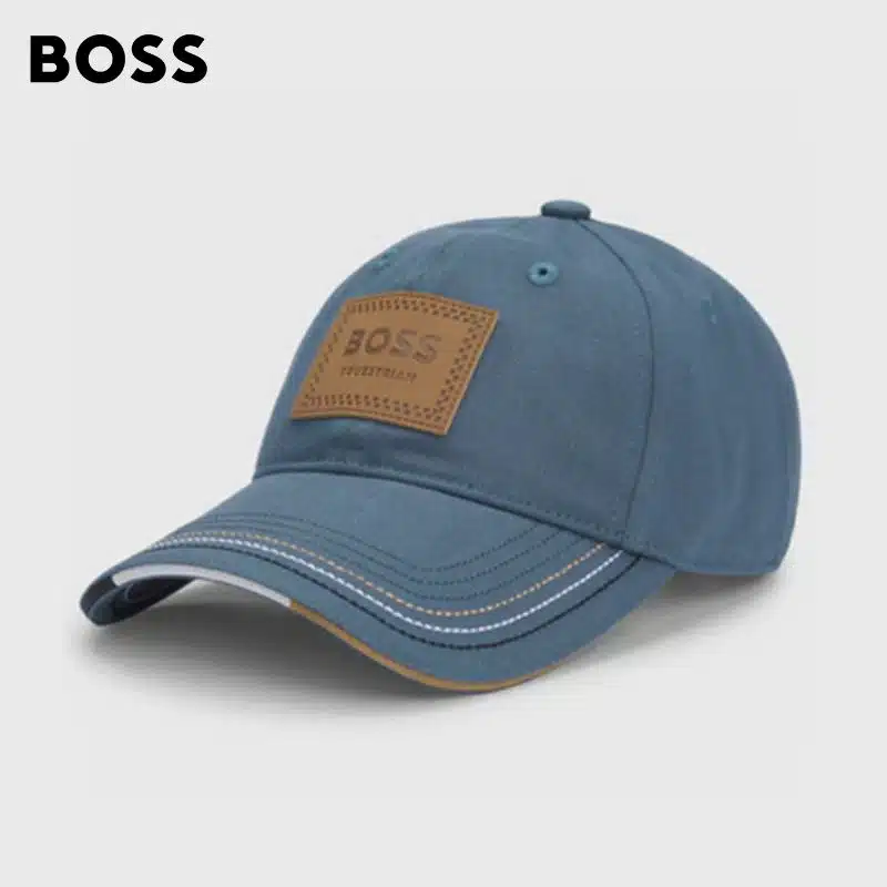 Casquette patch cuir Vintage Northern Blue Hugo Boss Equestrian by Sellerie Equinoxe Shop Fuveau